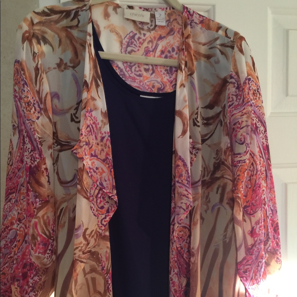 Chico’s sheer top and matching tank. NWOT